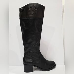 Vince Camuto DUKE Black Brown Leather 2 Tone Boot Knee High Zipper EU 38 8 B New